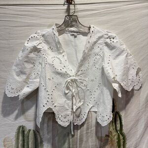 MOON RIVER White Eyelet Top NWOT 🌵Small